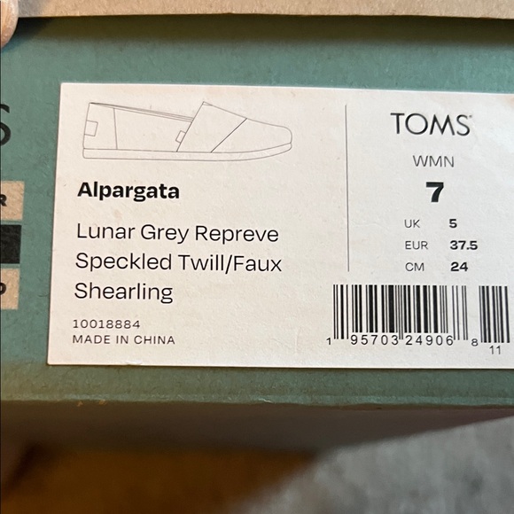 TOMS Women's Alpargata Repreve Speckled Twill/Faux Shearling - Picture 2 of 7